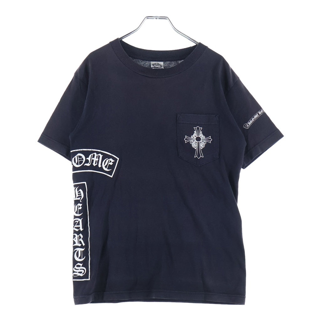 CHROME HEARTS(クロムハーツ) OLD T-BAR CH CROSS SCROLL LABEL S/S TEE シーエイチクロス 半袖クルーネックTシャツ ブラック ‐