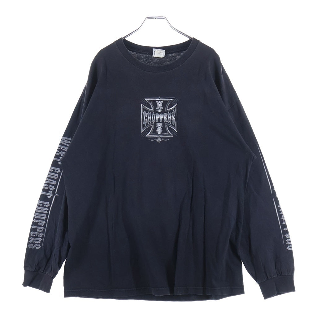 VINTAGE(ヴィンテージ) 90-00s West Coast Choppers L/S Tee ウエストコーストチョッパーズ アイアンクロス 長袖Tシャツ カットソー ブラック/シルバー