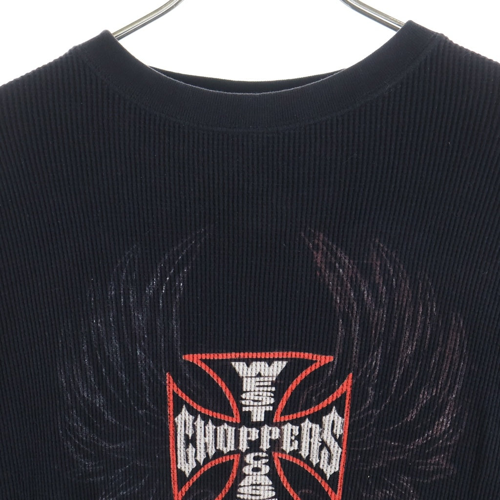 VINTAGE(ヴィンテージ) 90-00s West Coast Choppers Thermal L/S Tee ウエストコーストチョッパーズ アイアンクロス サーマル 長袖Tシャツ カットソー ブラック