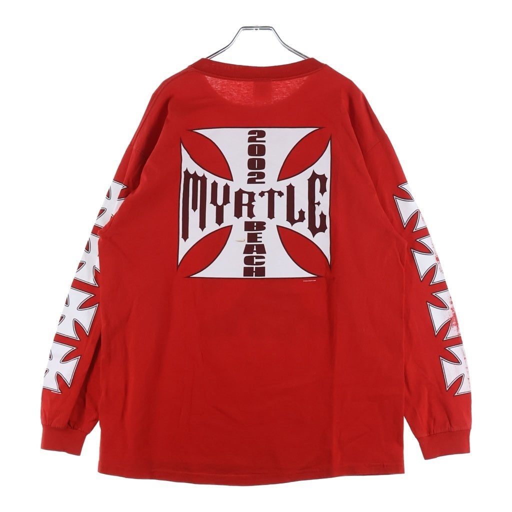 VINTAGE(ヴィンテージ) 00s West Coast Choppers L/S Tee ウエストコーストチョッパーズ アイアンクロス 長袖Tシャツ カットソー レッド