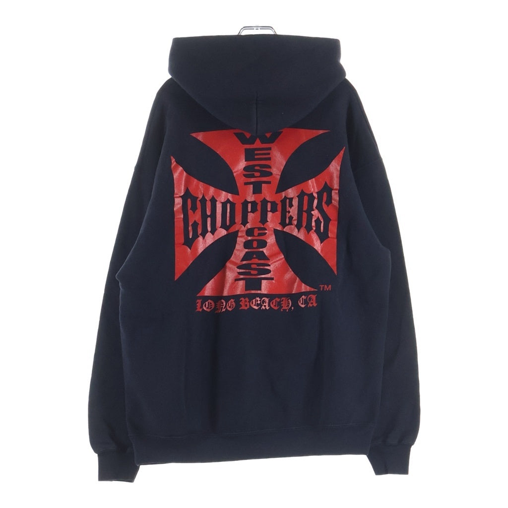 VINTAGE(ヴィンテージ) 90-00s West Coast Choppers L/S Hoodie ウエストコーストチョッパーズ アイアンクロス プルオーバーフーディー パーカー ブラック/レッド