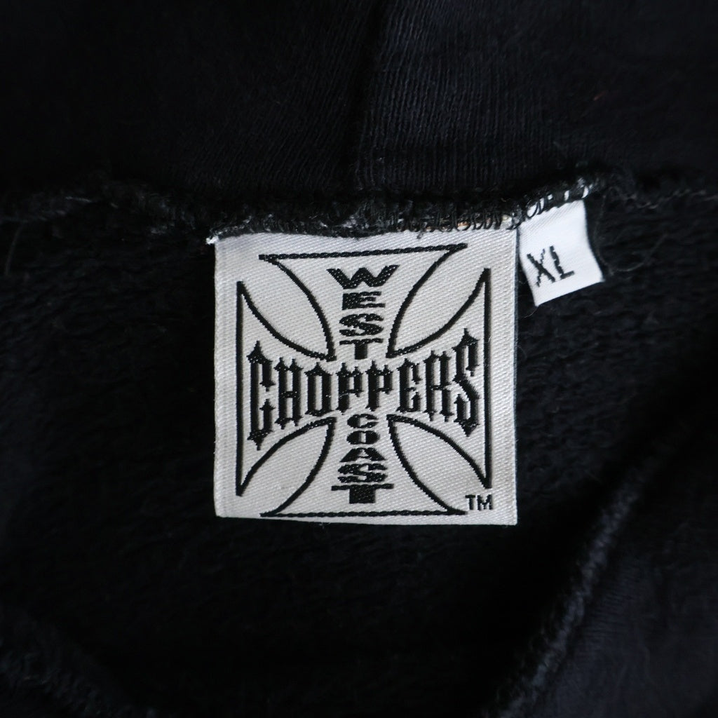 VINTAGE(ヴィンテージ) 90-00s West Coast Choppers L/S Hoodie ウエストコーストチョッパーズ アイアンクロス プルオーバーフーディー パーカー ブラック/レッド