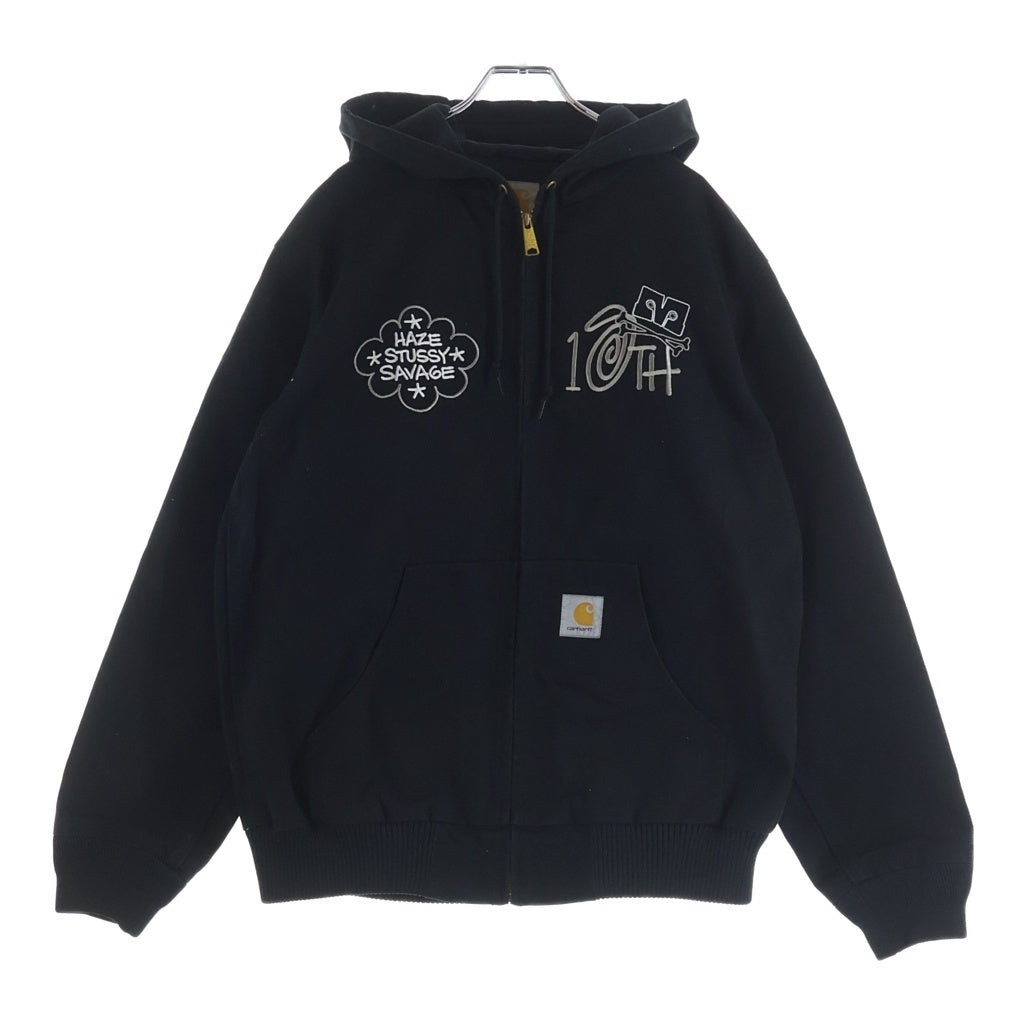 CARHARTT(カーハート) 00s OLD ×STUSSY ×SAVAGE ×HAZE Active Jacket トリプルネーム ジップアップ アクティブ ジャケット ブラック 02136
