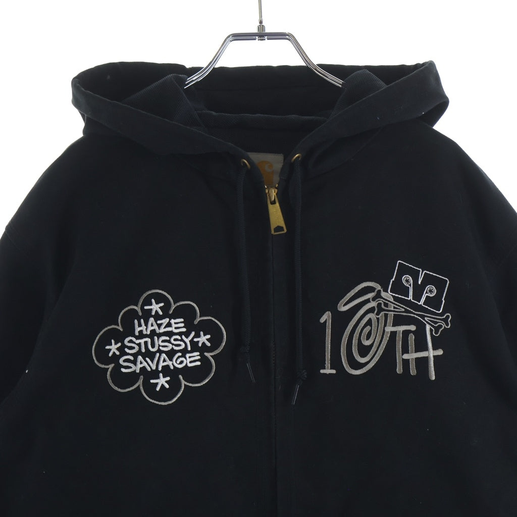 CARHARTT(カーハート) 00s OLD ×STUSSY ×SAVAGE ×HAZE Active Jacket トリプルネーム ジップアップ アクティブ ジャケット ブラック 02136
