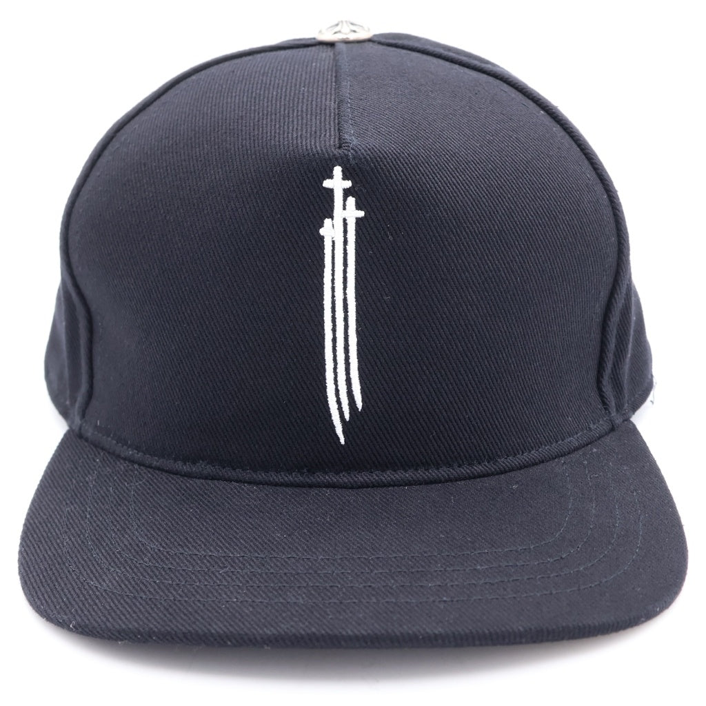 CHROME HEARTS(クロムハーツ) RS3 BASEBALL CAP フロントモチーフ刺繍 クロスボール ベースボールキャップ 帽子 ブラック