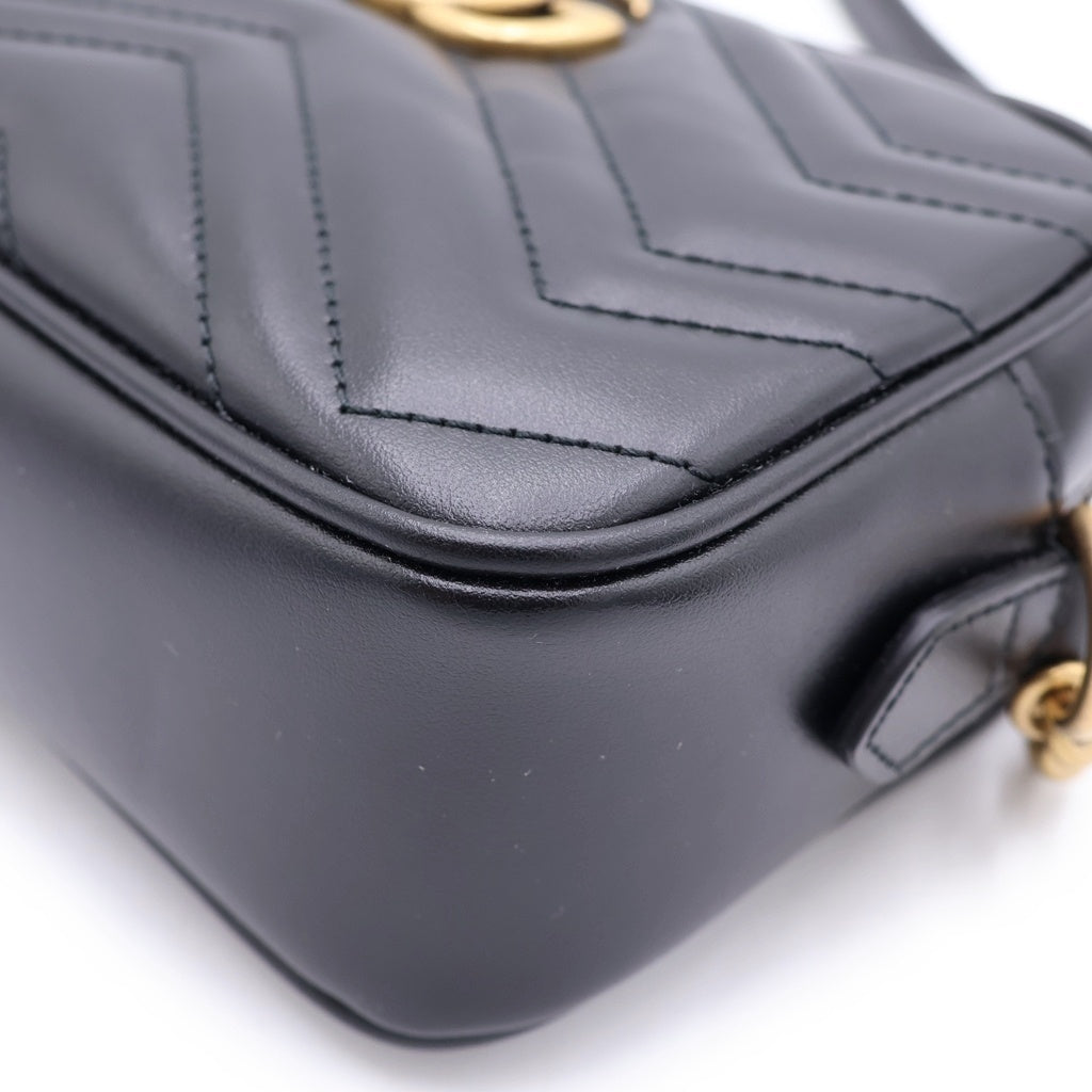 GUCCI(グッチ) GG Marmont Quilting Shoulder Bag GGマーモント キルティング レザーショルダーバッグ ブラック 448065 レディース