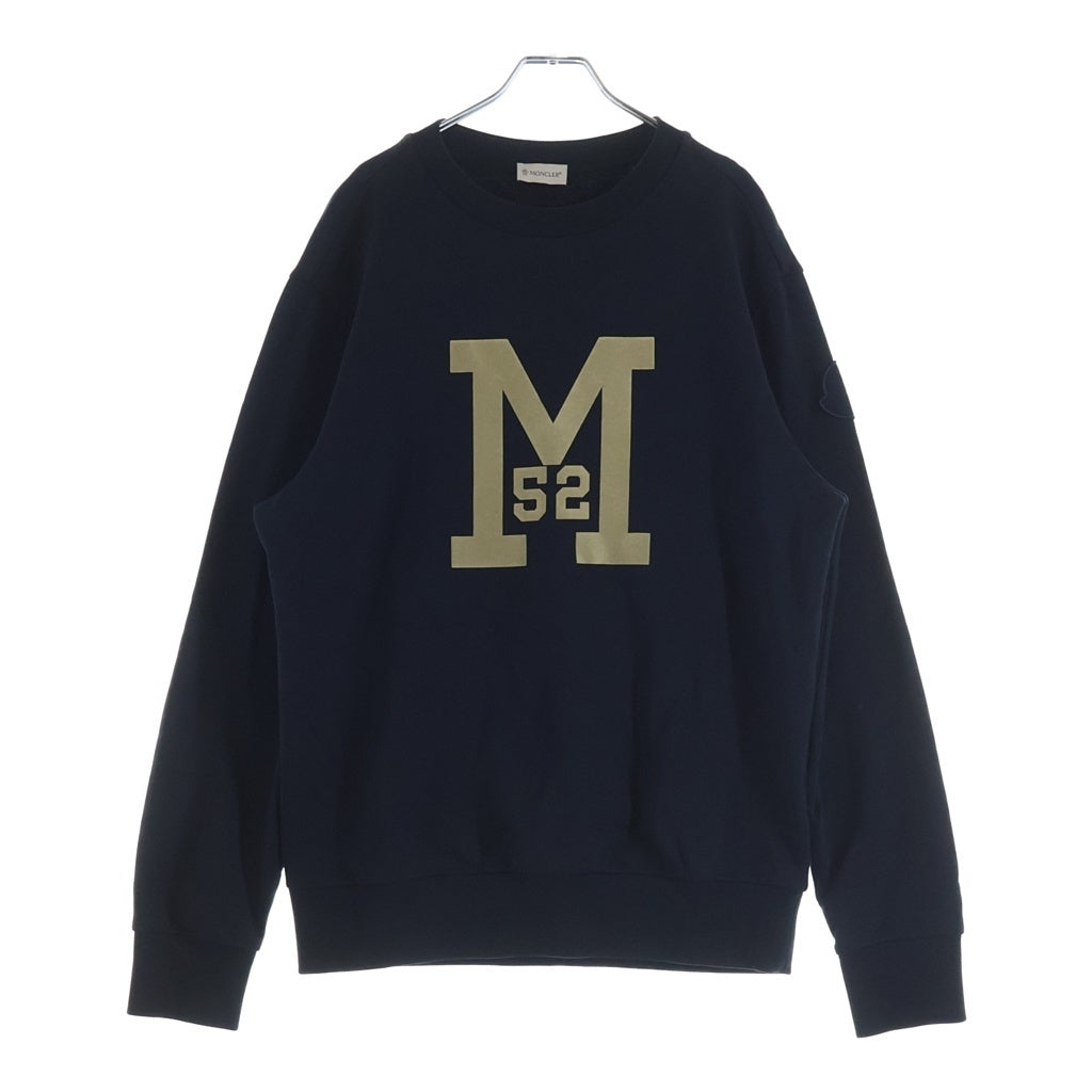 MONCLER(モンクレール) SWEATSHIRT ロゴワッペン フロッキーロゴ クルーネックスウェットトレーナー ネイビー H20918G00049