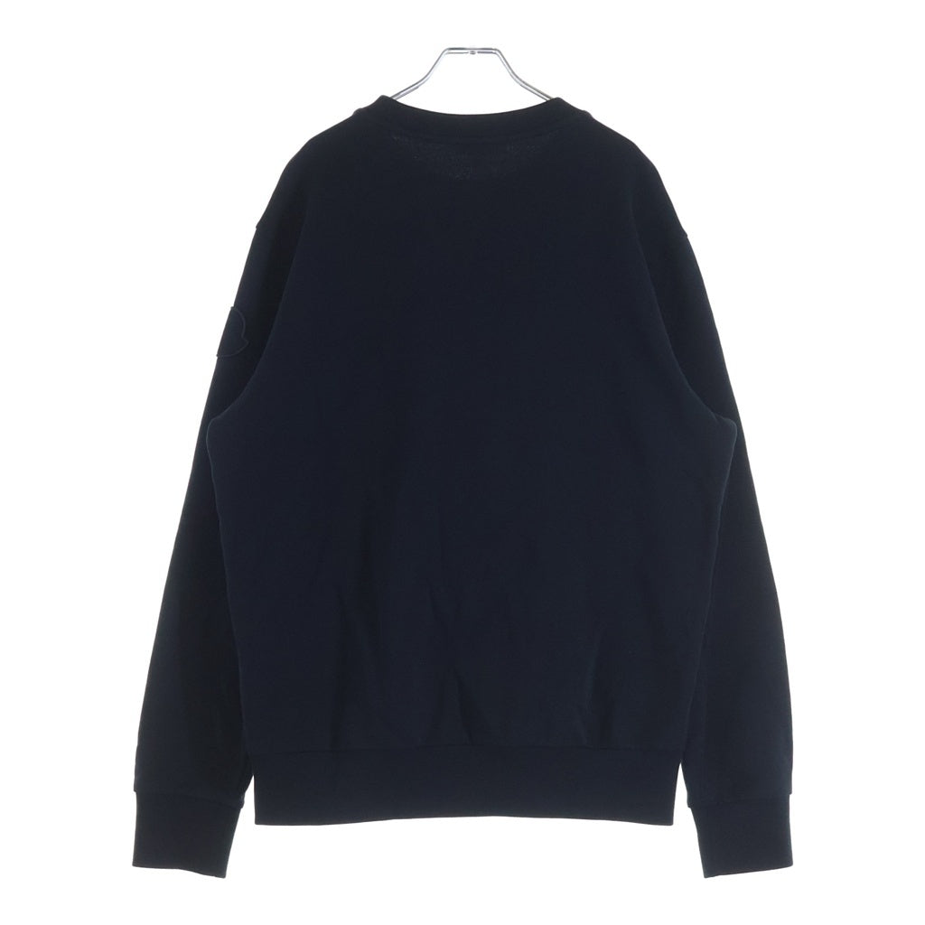 MONCLER(モンクレール) SWEATSHIRT ロゴワッペン フロッキーロゴ クルーネックスウェットトレーナー ネイビー H20918G00049
