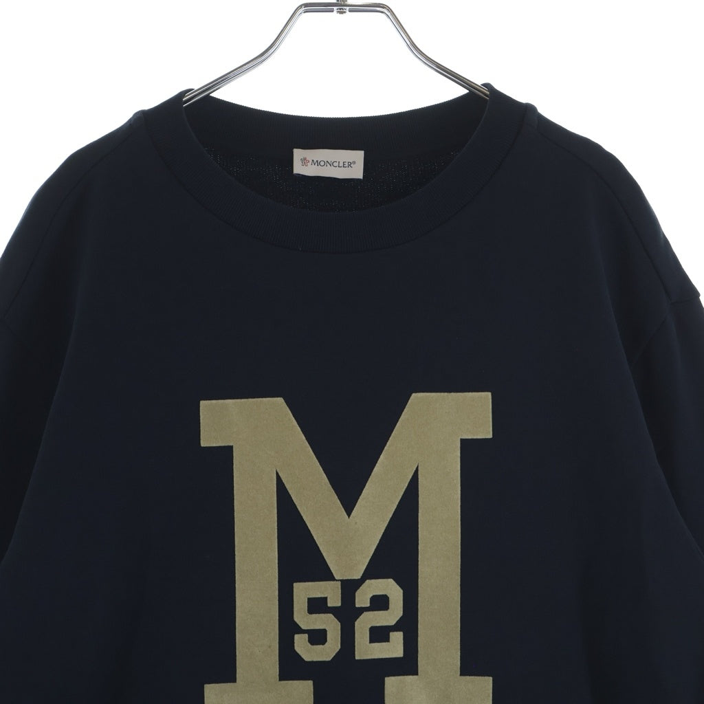 MONCLER(モンクレール) SWEATSHIRT ロゴワッペン フロッキーロゴ クルーネックスウェットトレーナー ネイビー H20918G00049