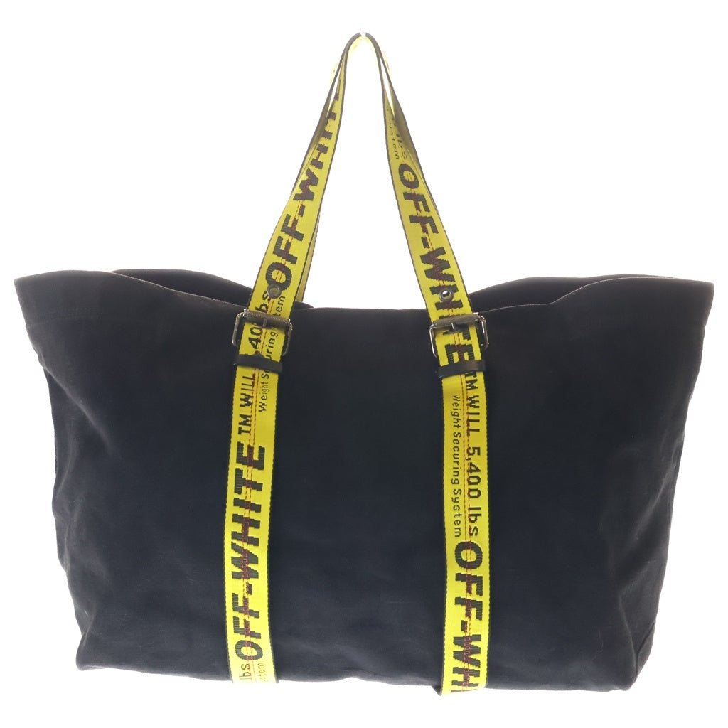OFF-WHITE(オフホワイト) インダストリアル ベルトリネン キャンバス トートバッグ バッグ ブラック OWNA077S19D99044