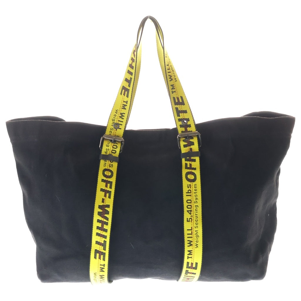 OFF-WHITE(オフホワイト) インダストリアル ベルトリネン キャンバス トートバッグ バッグ ブラック OWNA077S19D99044