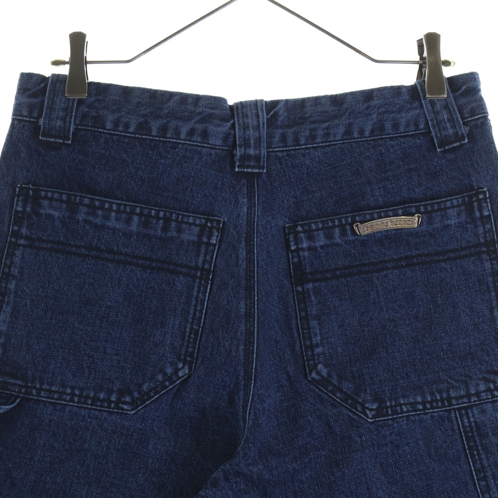 CHROME HEARTS(クロムハーツ) CARPENTER DOUBLE KNEE DENIM SHORTS カーペンター デニムショーツ ハーフパンツ クロスボール ブルー