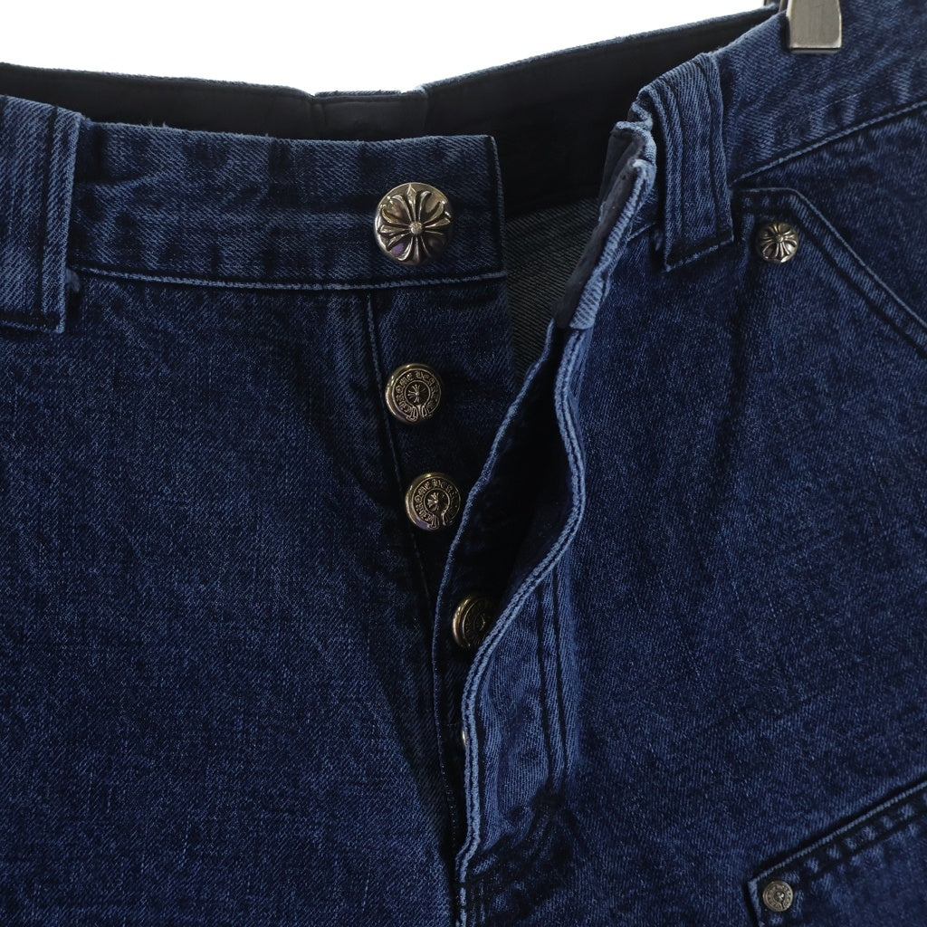 CHROME HEARTS(クロムハーツ) CARPENTER DOUBLE KNEE DENIM SHORTS カーペンター デニムショーツ ハーフパンツ クロスボール ブルー