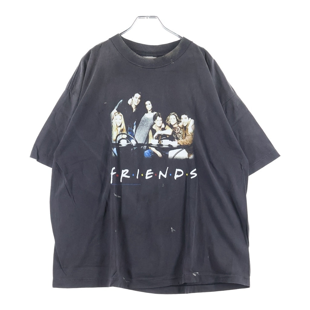 SAINT MICHAEL(セントマイケル) 25SS ×FRIENDS VINTAGE GRAPHIC TEE SM-HR8-0000-C56 ×フレンズ ヴィンテージ加工 グラフィック半袖Tシャツ ブラック
