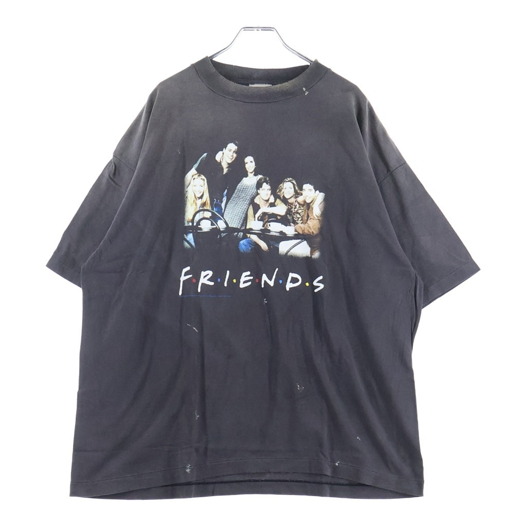 SAINT MICHAEL(セントマイケル) 25SS ×FRIENDS VINTAGE GRAPHIC TEE SM-HR3-0000-C56 ×フレンズ ヴィンテージ加工 グラフィック半袖Tシャツ ブラック