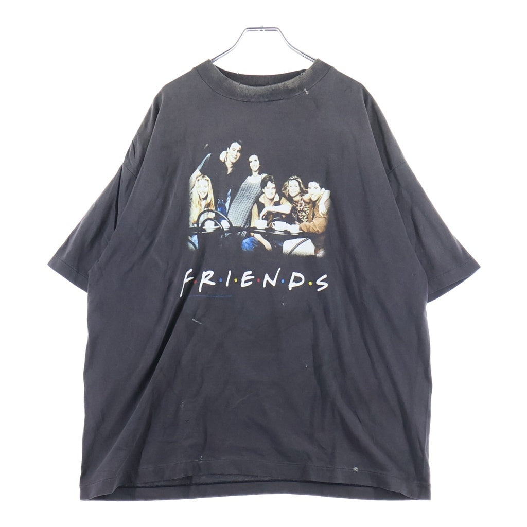 SAINT MICHAEL(セントマイケル) 25SS ×FRIENDS VINTAGE GRAPHIC TEE SM-HR8-0000-C56 ×フレンズ ヴィンテージ加工 グラフィック半袖Tシャツ ブラック