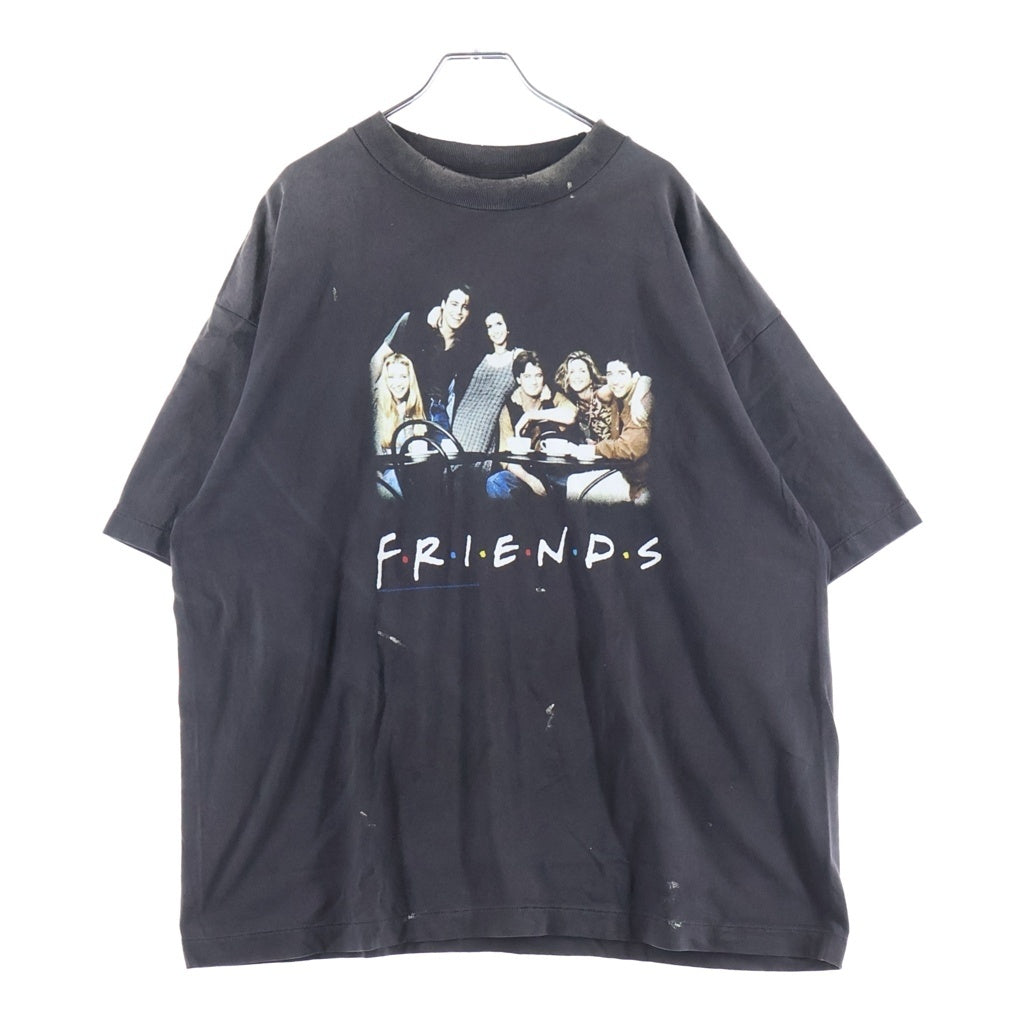 SAINT MICHAEL(セントマイケル) 25SS ×FRIENDS VINTAGE GRAPHIC TEE SM-HR8-0000-C56 ×フレンズ ヴィンテージ加工 グラフィック半袖Tシャツ ブラック