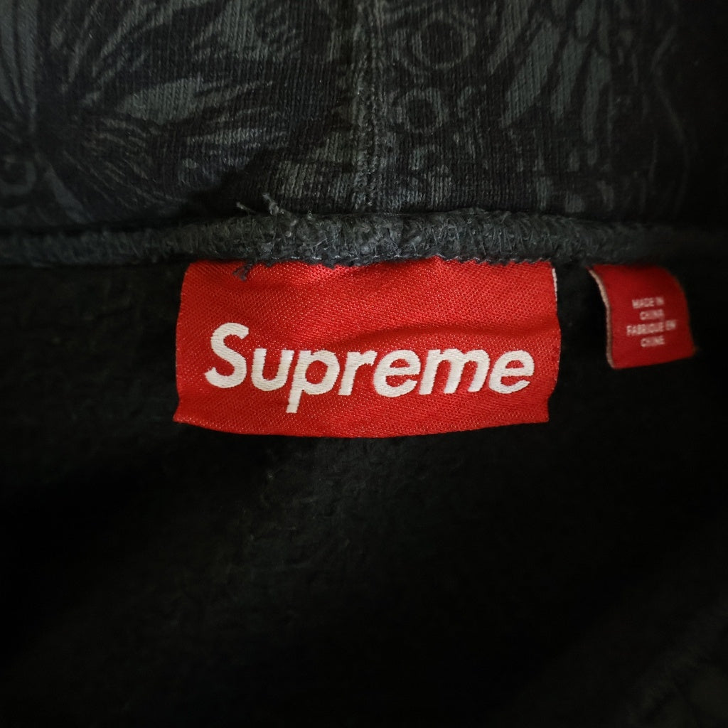 SUPREME(シュプリーム) 24AW LIBERTY HOODED SWEATSHIRT 総柄 プルオーバーフーディー パーカー ブラック