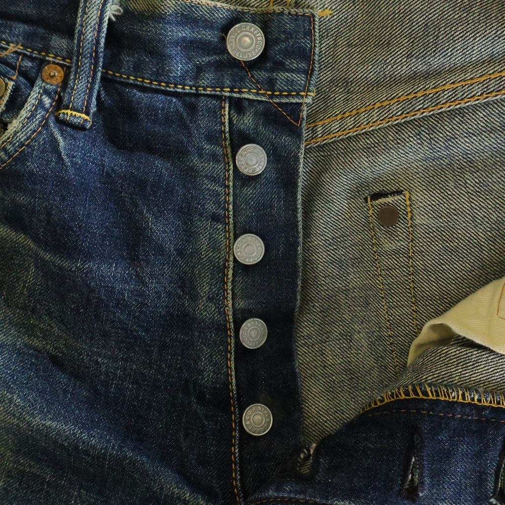 EVISU(エビス) 00s No.2 2000 Denim Pants ボタンフライ デニムパンツ ペイント インディゴ