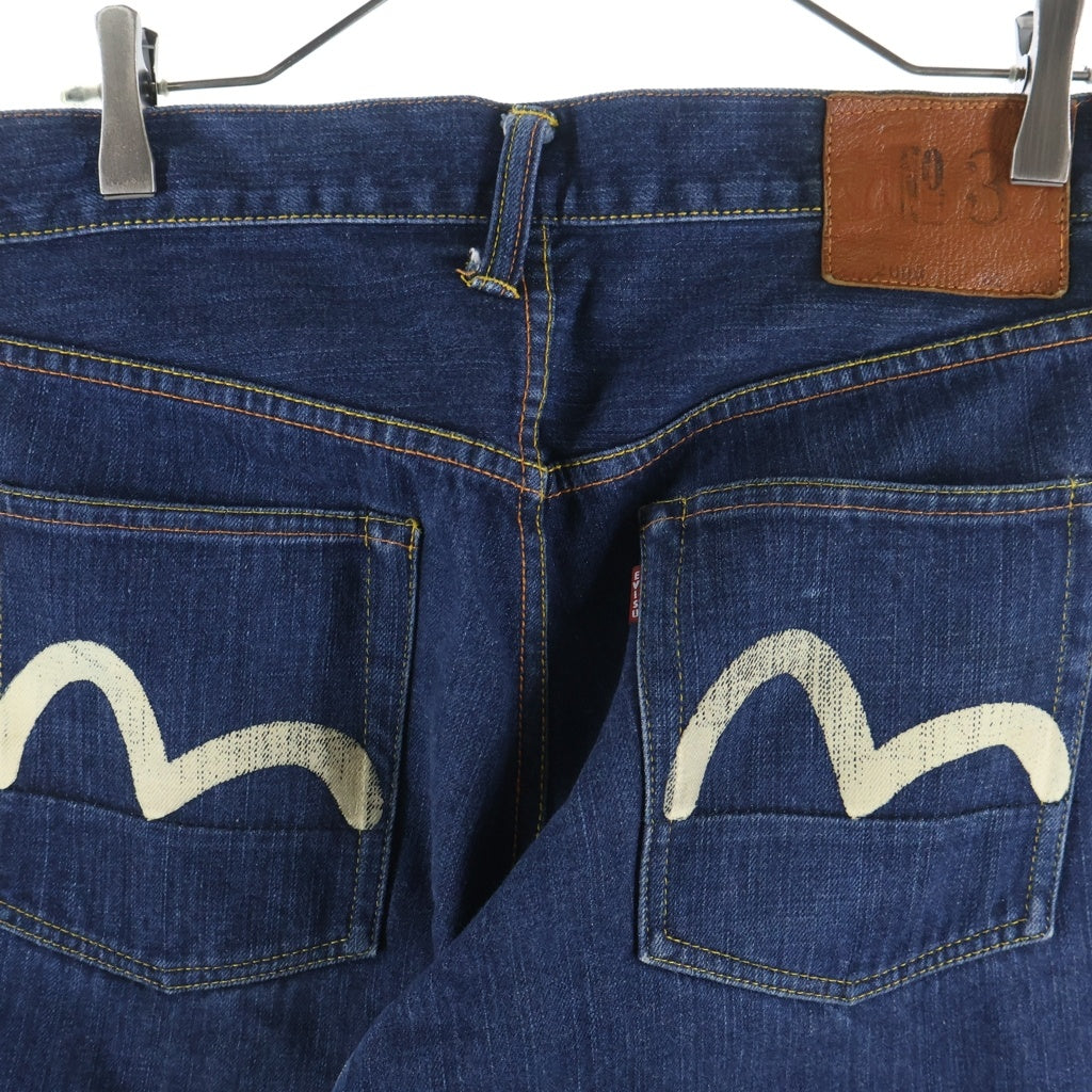 EVISU(エビス) 00s No.3 2000 Denim Pants ボタンフライ デニムパンツ ペイント インディゴ
