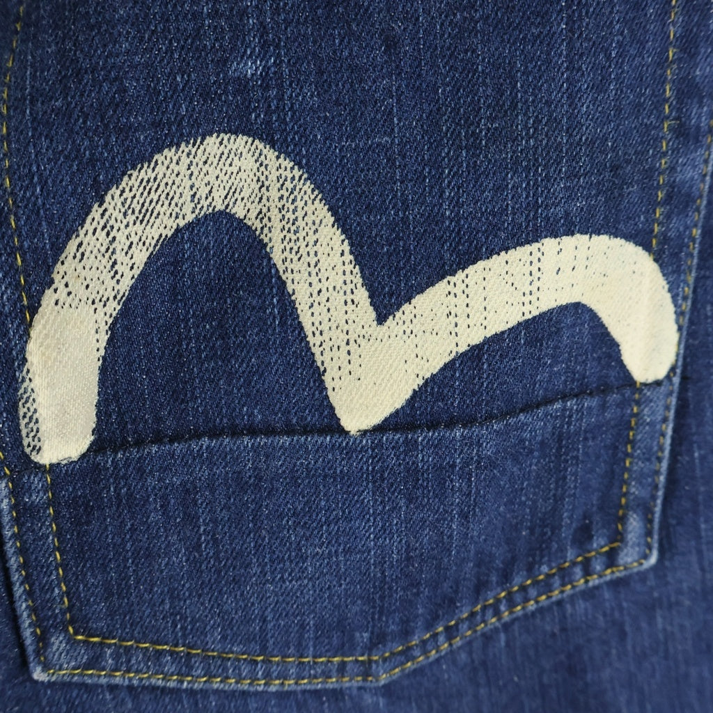 EVISU(エビス) 00s No.3 2000 Denim Pants ボタンフライ デニムパンツ ペイント インディゴ