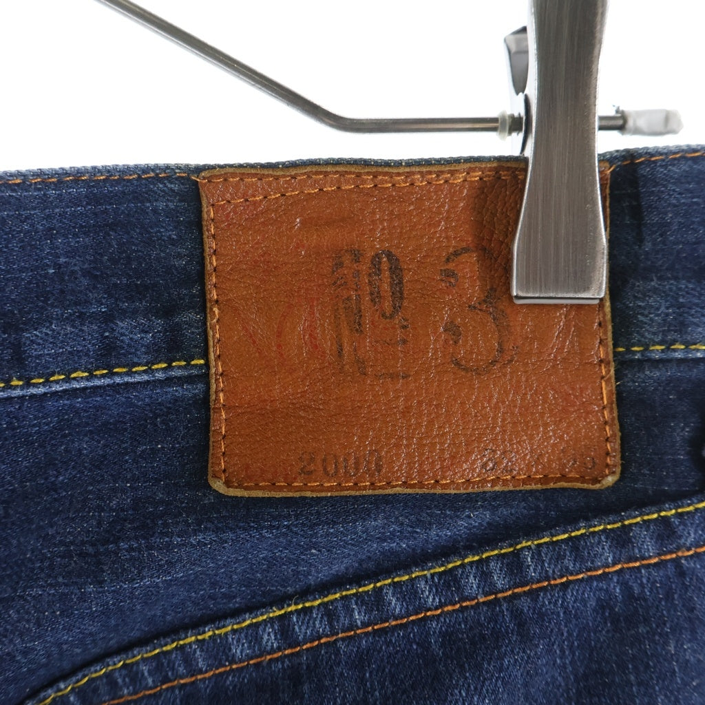 EVISU(エビス) 00s No.3 2000 Denim Pants ボタンフライ デニムパンツ ペイント インディゴ