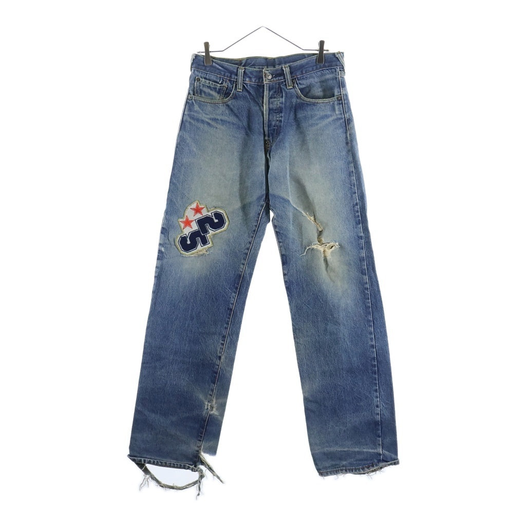EVISU(エビス) 00s 2005 Denim Pants Doraemon's Bell ドラえもん ボタンフライ デニムパンツ ペイント インディゴ