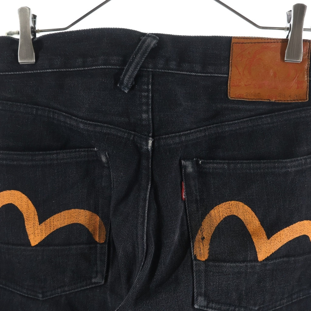 EVISU(エビス) 00s × BEAMS 2000 Denim Pants ボタンフライ デニムパンツ ペイント ブラック
