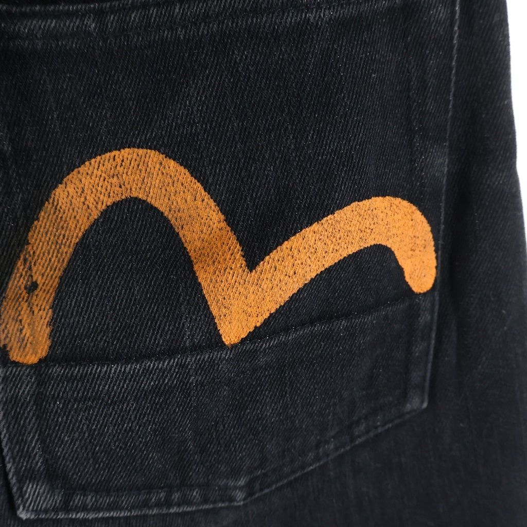 EVISU(エビス) 00s × BEAMS 2000 Denim Pants ボタンフライ デニムパンツ ペイント ブラック