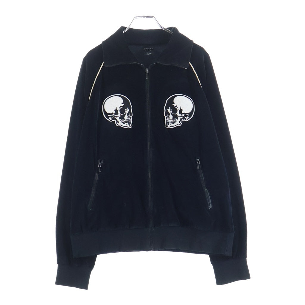 NUMBER (N)INE(ナンバーナイン) 04SS Archive DREAM期 SKULL スカルワッペン ベロアジャージ ジャケット ブラック