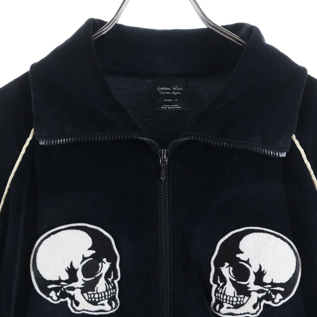 NUMBER (N)INE(ナンバーナイン) 04SS Archive DREAM期 SKULL スカルワッペン ベロアジャージ ジャケット ブラック