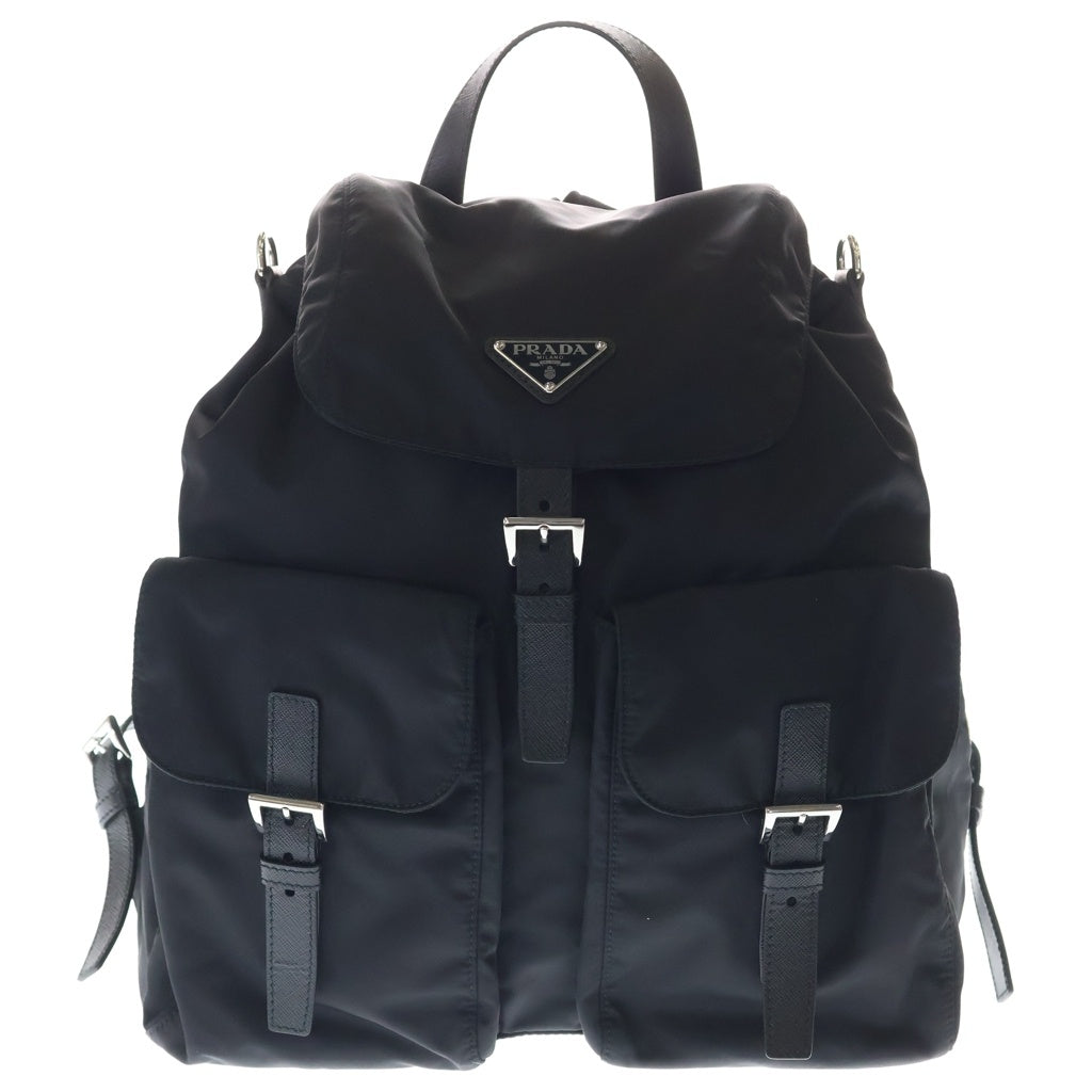 PRADA(プラダ) Re-Nylon Backpack リナイロン トライアングルロゴ バックパック リュックサック ショルダーバッグ ブラック 2VZ110 レディース