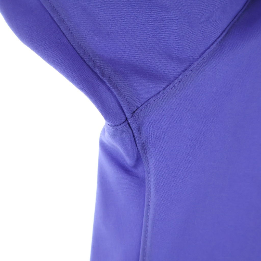 OVERCOAT(オーバーコート) 23AW DROPPED SHOULDER TOP WITH HOOD IN WOOL SHIRTING ウール長袖シャツ フーディー ブルー F23T011-NKWS