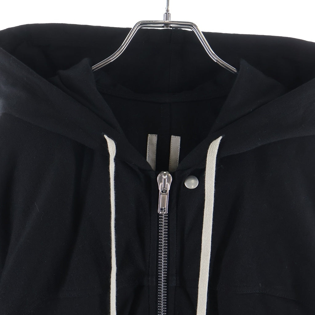 Rick Owens(リックオウエンス) 25AW Windbreaker Zip Up Hoodie ジップアップフーディー パーカー ドローコード ブラック RU02E1241-BA