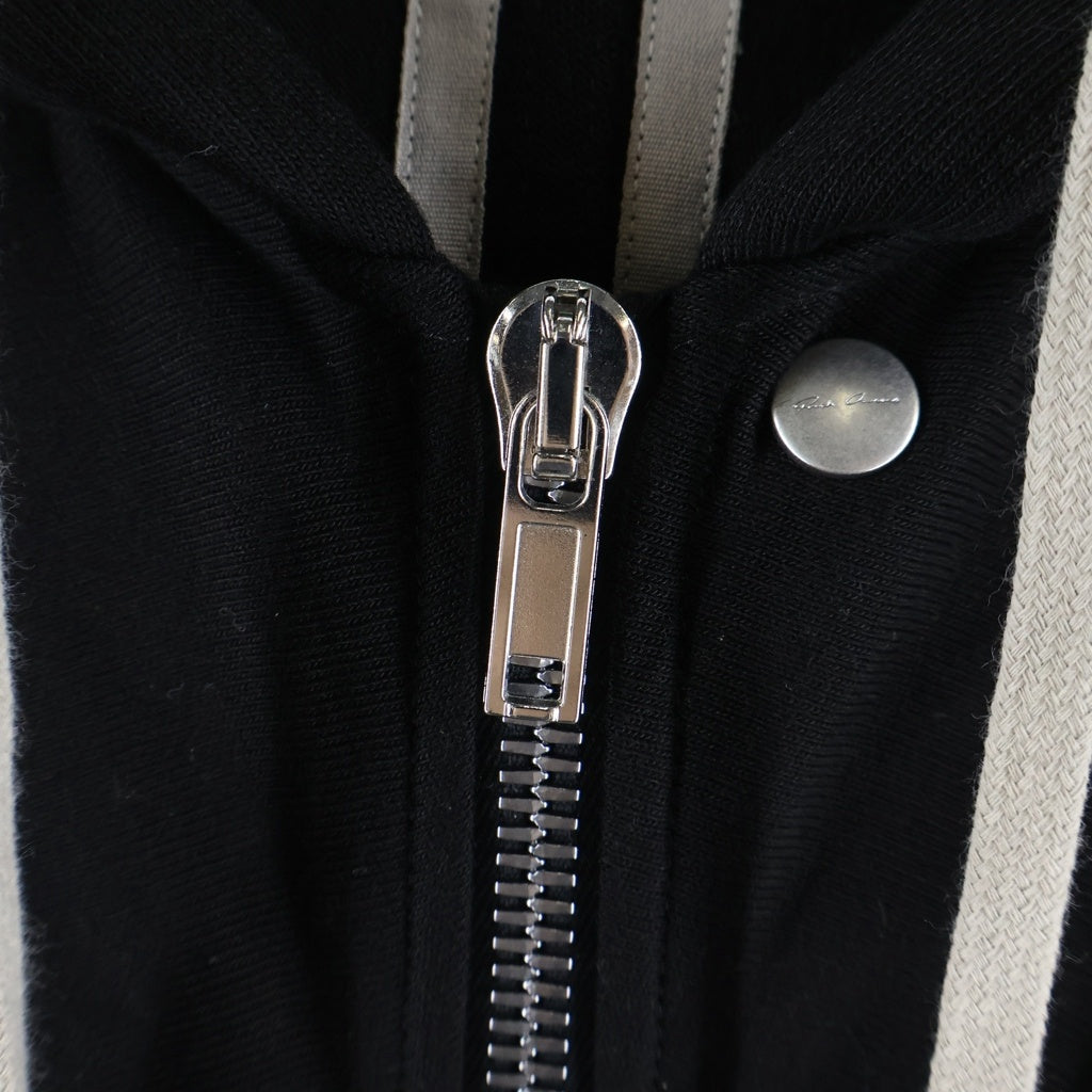 Rick Owens(リックオウエンス) 25AW Windbreaker Zip Up Hoodie ジップアップフーディー パーカー ドローコード ブラック RU02E1241-BA
