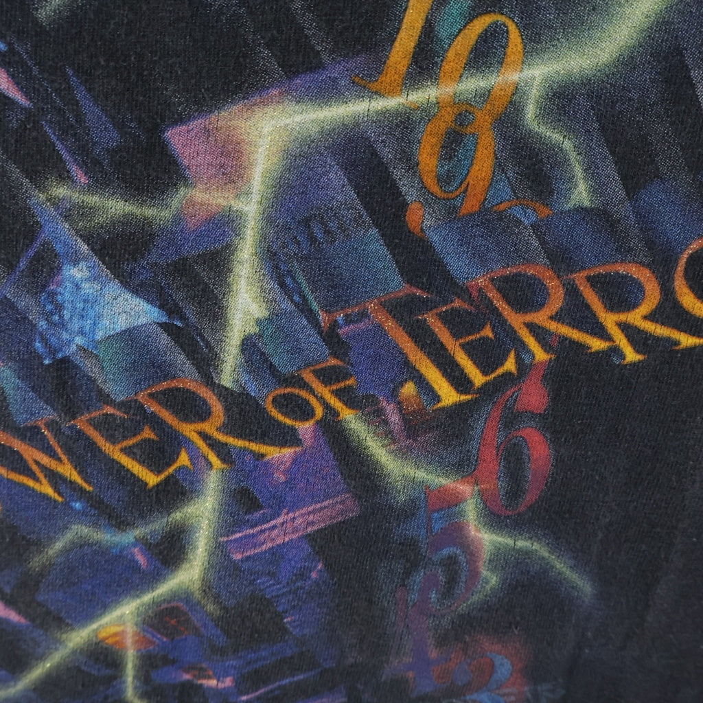 VINTAGE(ヴィンテージ) DISNEY TOWER OF TERROR タワーオブテラープリント クルーネック半袖Tシャツ カットソー ブラック ‐