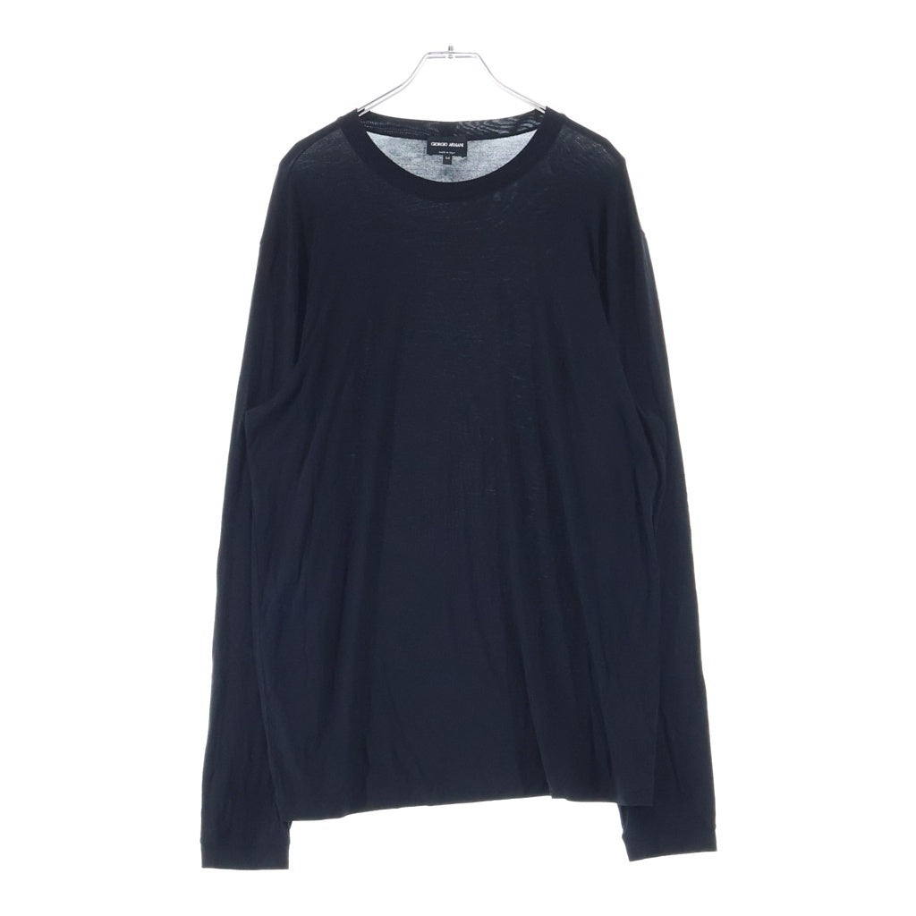 GIORGIO ARMANI(ジョルジオアルマーニ) ストレッチビスコース クルーネック長袖Tシャツ カットソー ブラック 3GST51 SJP4Z