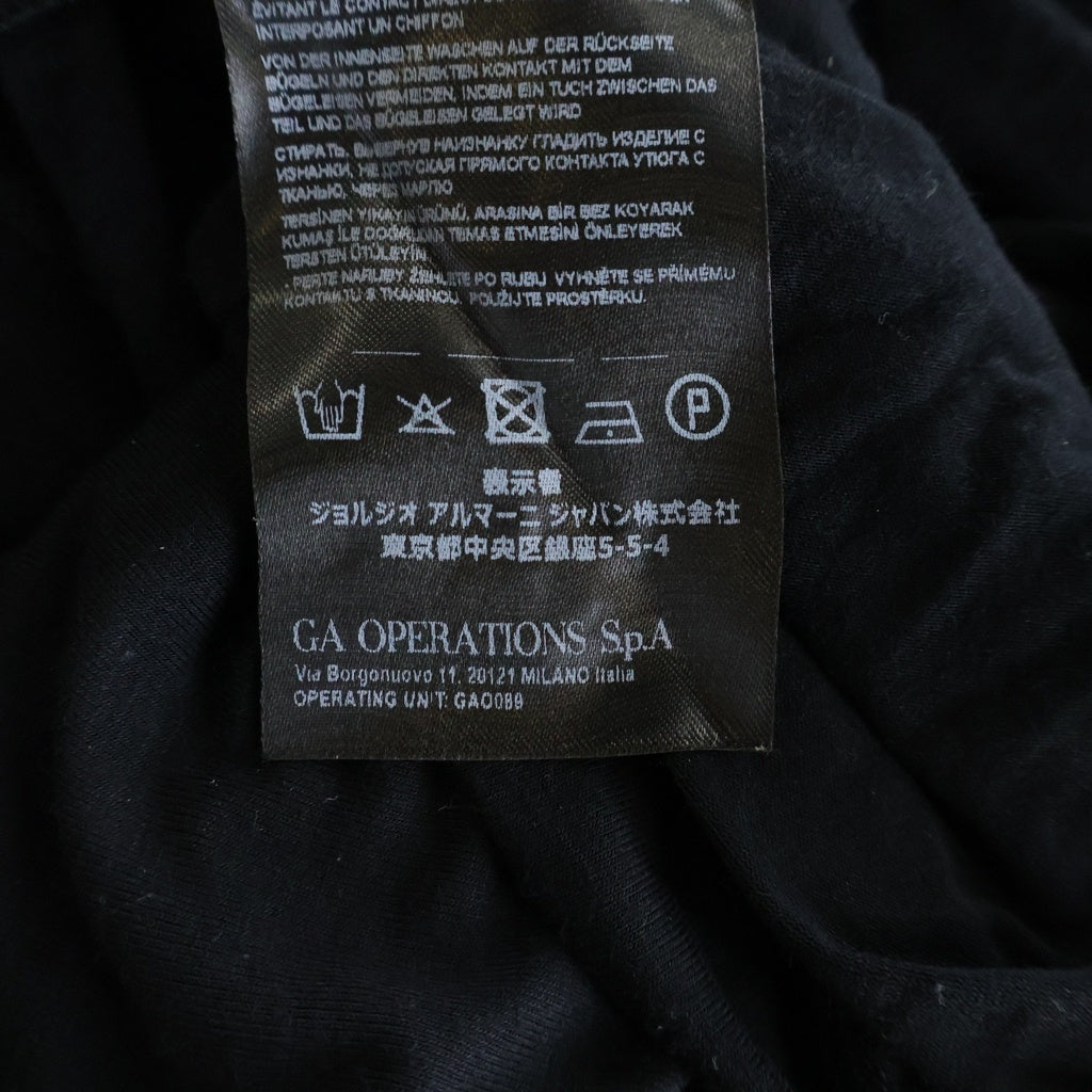 GIORGIO ARMANI(ジョルジオアルマーニ) ストレッチビスコース クルーネック長袖Tシャツ カットソー ブラック 3GST51 SJP4Z