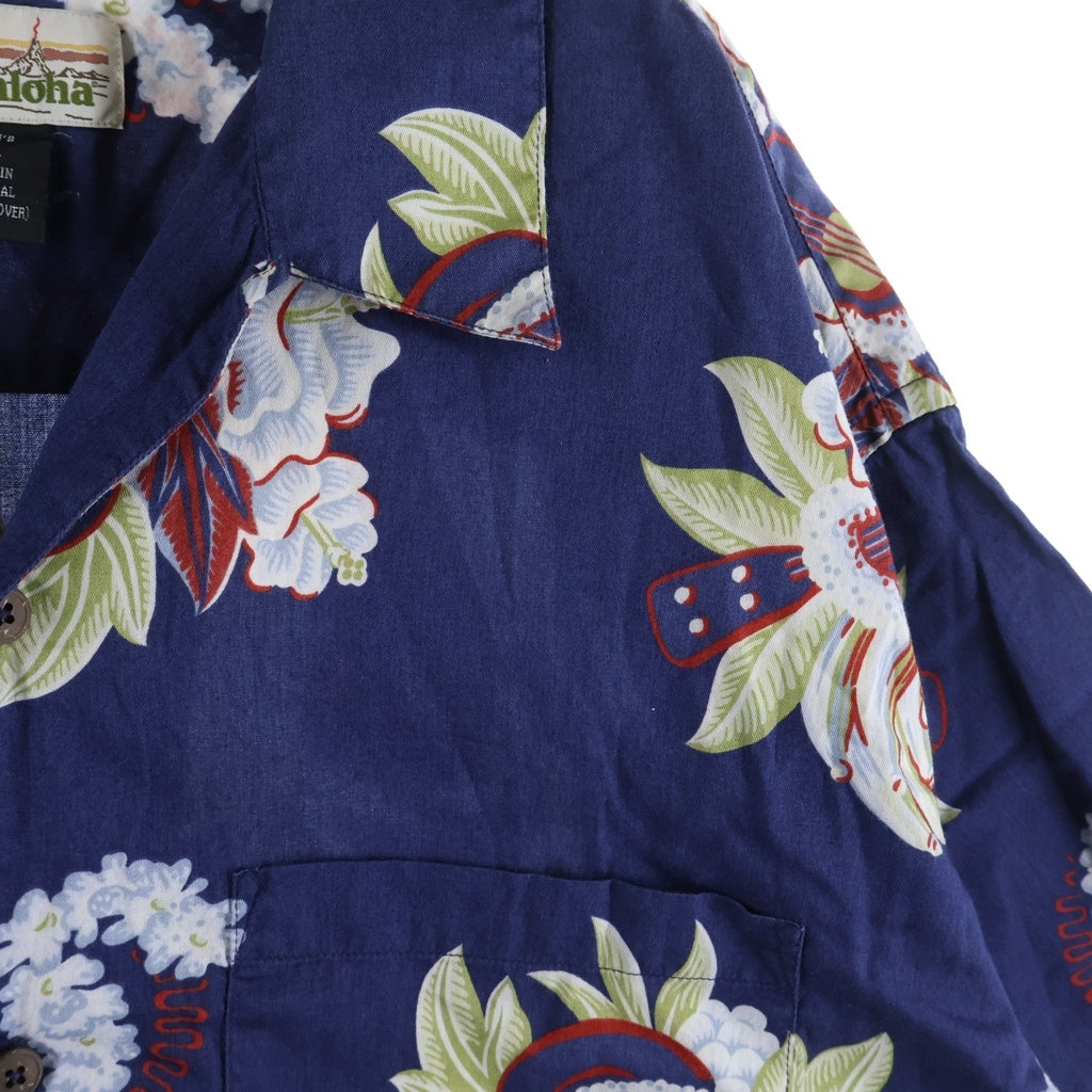 pataloha(パタロハ) Aloha Shirt ウクレレ柄 アロハシャツ 半袖シャツ ネイビー