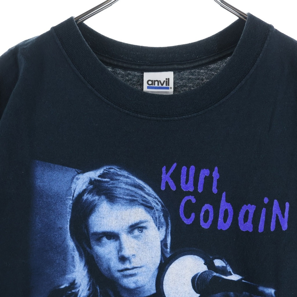 VINTAGE(ヴィンテージ) 00S NIRVANA KURT COBAIN PRONT S/S TEE ANVIL 半袖プリントTシャツ カットソー ブラック