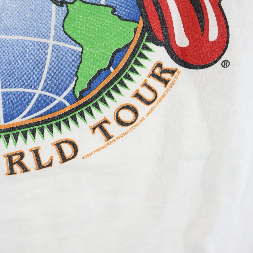 VINTAGE(ヴィンテージ) 90S THE ROLLING STONES VOODOO LOUNGE 94-95 WORLD TOUR PRINT S/S TEE BROCKUM 半袖プリントTシャツ カットソー ホワイト