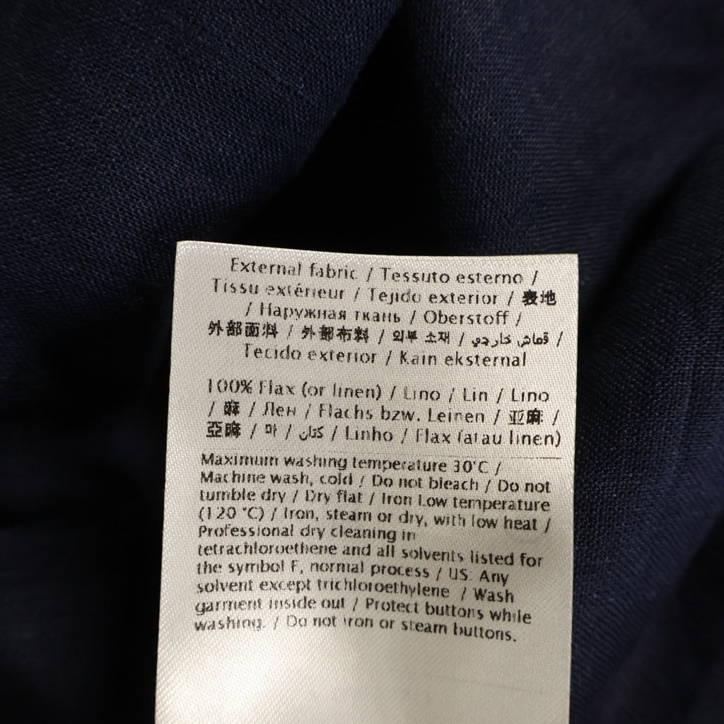 VALENTINO(ヴァレンティノ) LINEN HALF BUTTON SS SHIRT 金ボタン リネン ハーフボタン半袖シャツ ネイビー 7V3AAF25AT7