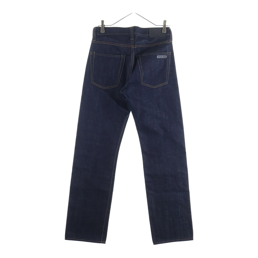 PRADA(プラダ) CLASSIC FIT DENIM JEANS セルビッチデニムパンツ レザーロゴパッチ ボタンフライ インディゴ GEP318