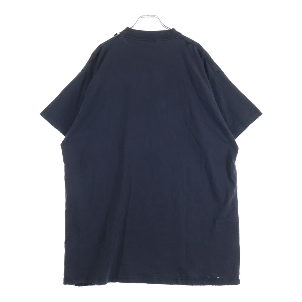 BALENCIAGA(バレンシアガ) 24AW Metal Heads T-Shirt ダメージ加工 半袖Tシャツ ブラック 787349 TRVY7