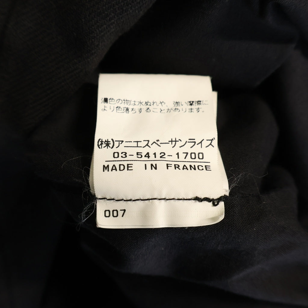 agnes b. homme(アニエスベーオム) フランス製 スタンドカラー ジップアップブルゾン ジャケット ブラック
