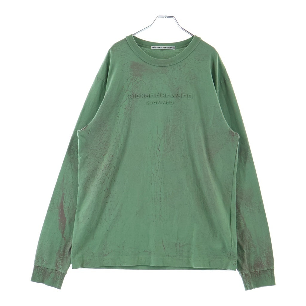 ALEXANDER WANG(アレキサンダーワン) Emboss L/S T-Shirt 長袖Tシャツ ロンT グリーン