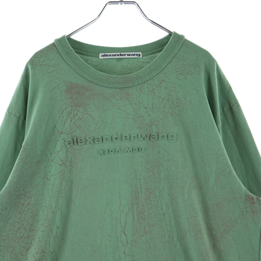 ALEXANDER WANG(アレキサンダーワン) Emboss L/S T-Shirt 長袖Tシャツ ロンT グリーン