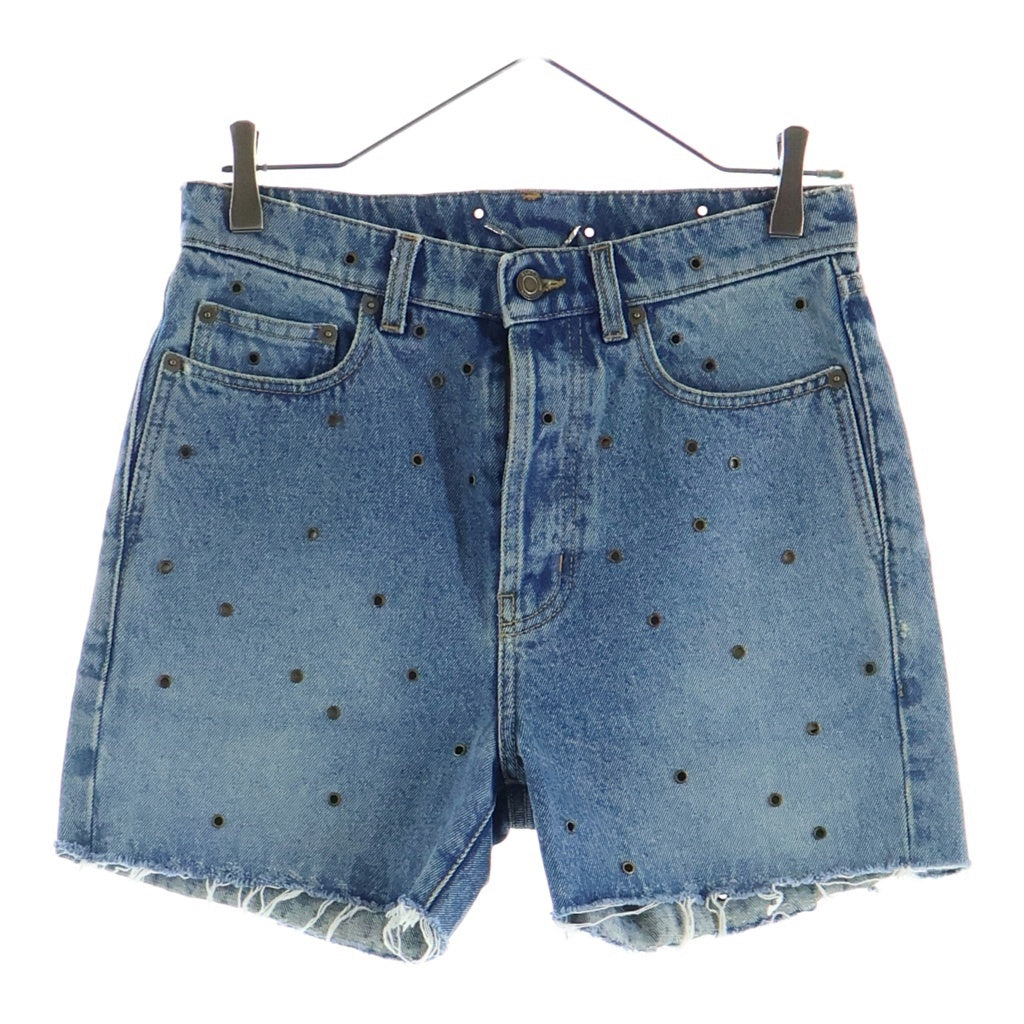 SAINT LAURENT PARIS(サンローランパリ) Studded Denim Short スタッズデニムショーツ ハーフパンツ インディゴ 606814 YL870