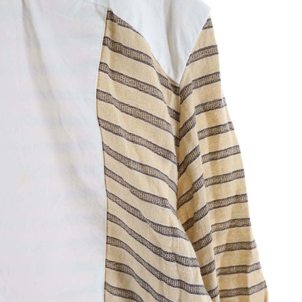 LOEWE(ロエベ) Stripe Shirt スタンドカラー ボーダー長袖シャツ ベージュ S2299320AK レディース