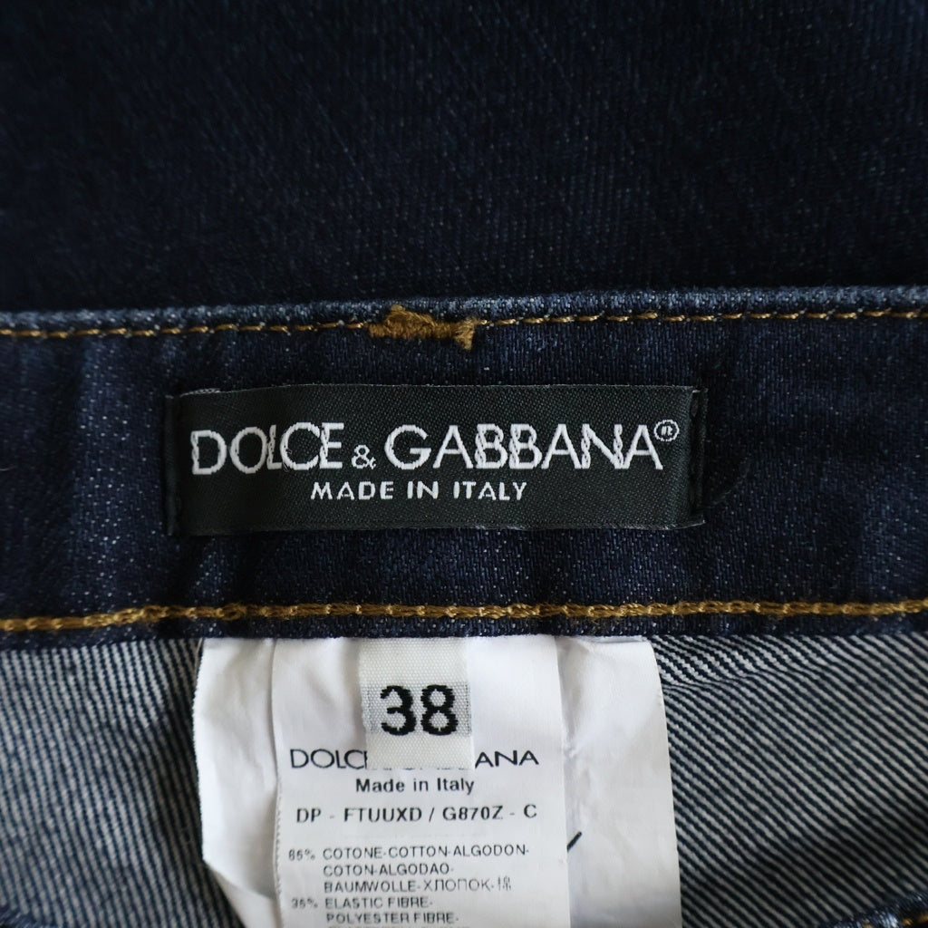 DOLCE & GABBANA(ドルチェアンドガッバーナ) Denim Pants ジップフライ デニムスキニーパンツ インディゴ レディース FTUUXD G870Z